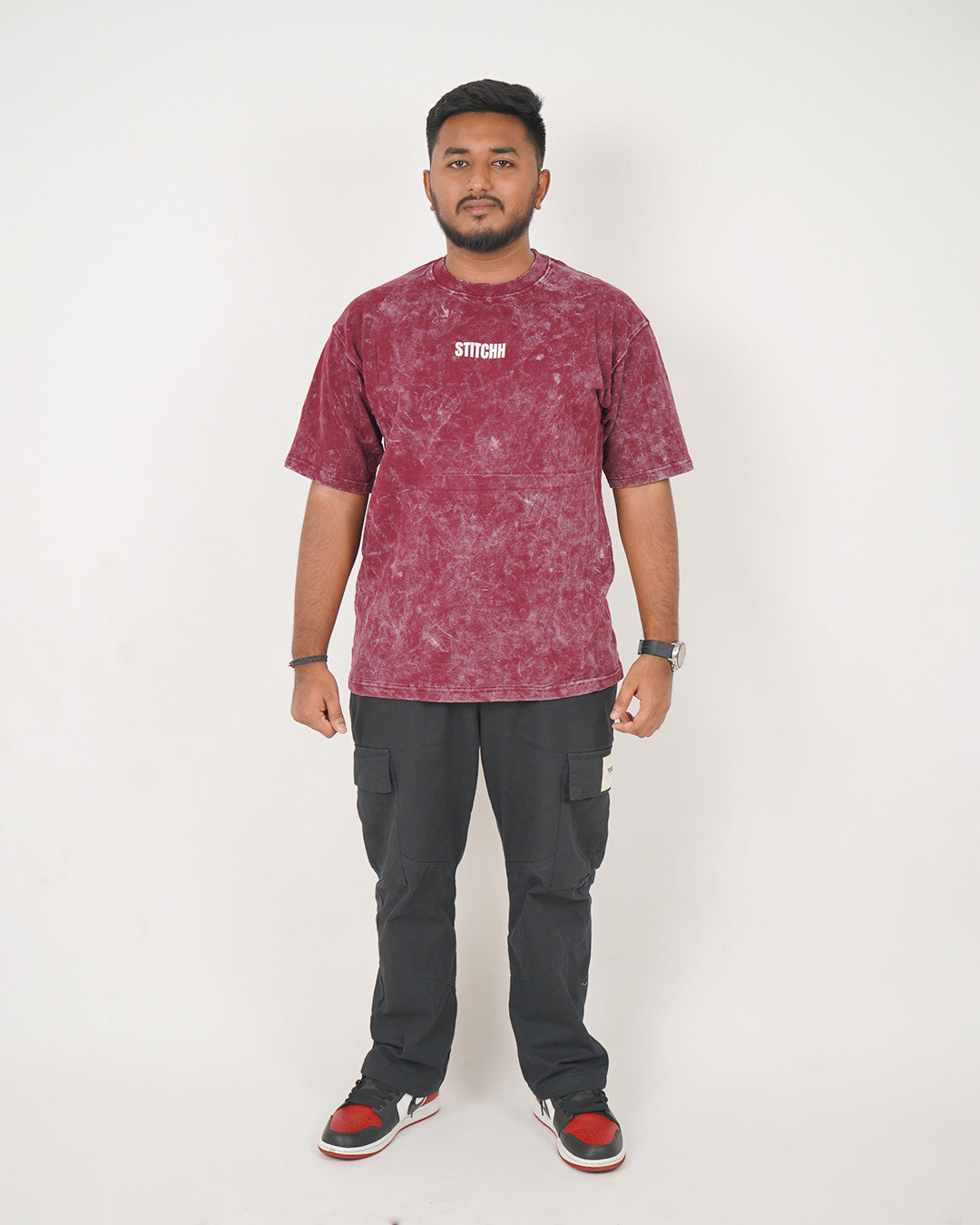 Acid Wash Maroon T-Shirt