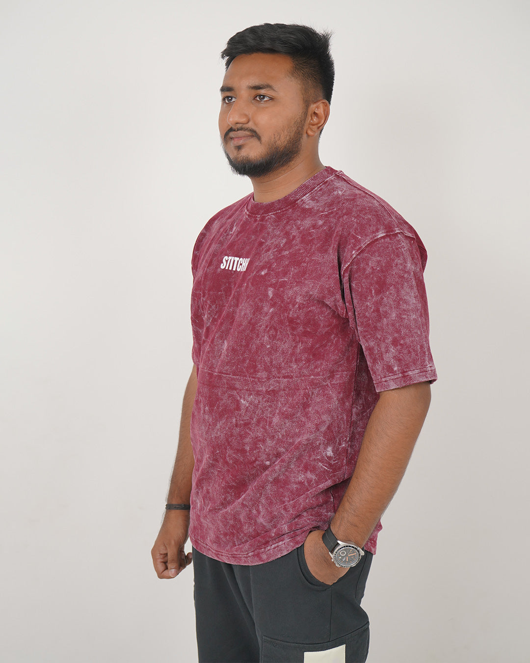 Acid Wash Maroon T-Shirt