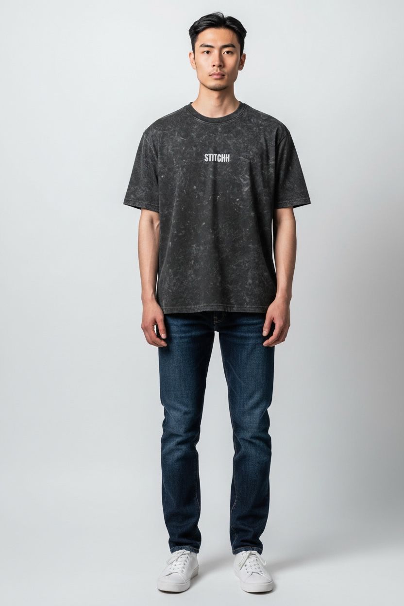 Acid Wash Black T-Shirt